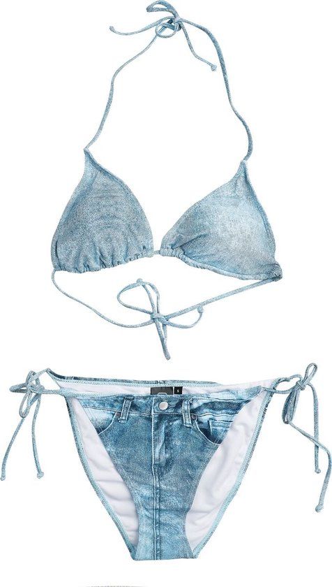 R.E.D. by EMP R.E.D. Rock-Engineered Design Blauwe bikiniset met halterbandjes - Dames - M