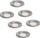 HOFTRONIC Set van 6 Vegas LED platte inbouwspots - 3,8 Watt - 6000K Daglicht wit - GU10 LED Module - Dimbaar - Rond - IP44 - RVS