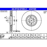 ATE Disque de frein 24.0132-0165.2 Audi 1j0 615 302 A 8n0 615 302 B