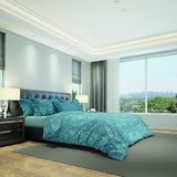 Homemania 13224 Set met enveloppen, Peonies-Natura, single met dekbedovertrek, kussensloop voor het bed, lichtblauw, wit, van katoen, 150 x 200 cm