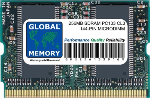 GLOBAL MEMORY 256MB PC133 133MHz 144-PIN SDRAM MICRODIMM GEHEUGEN RAM VOOR LAPTOPS/NOTITIEBOEKJE
