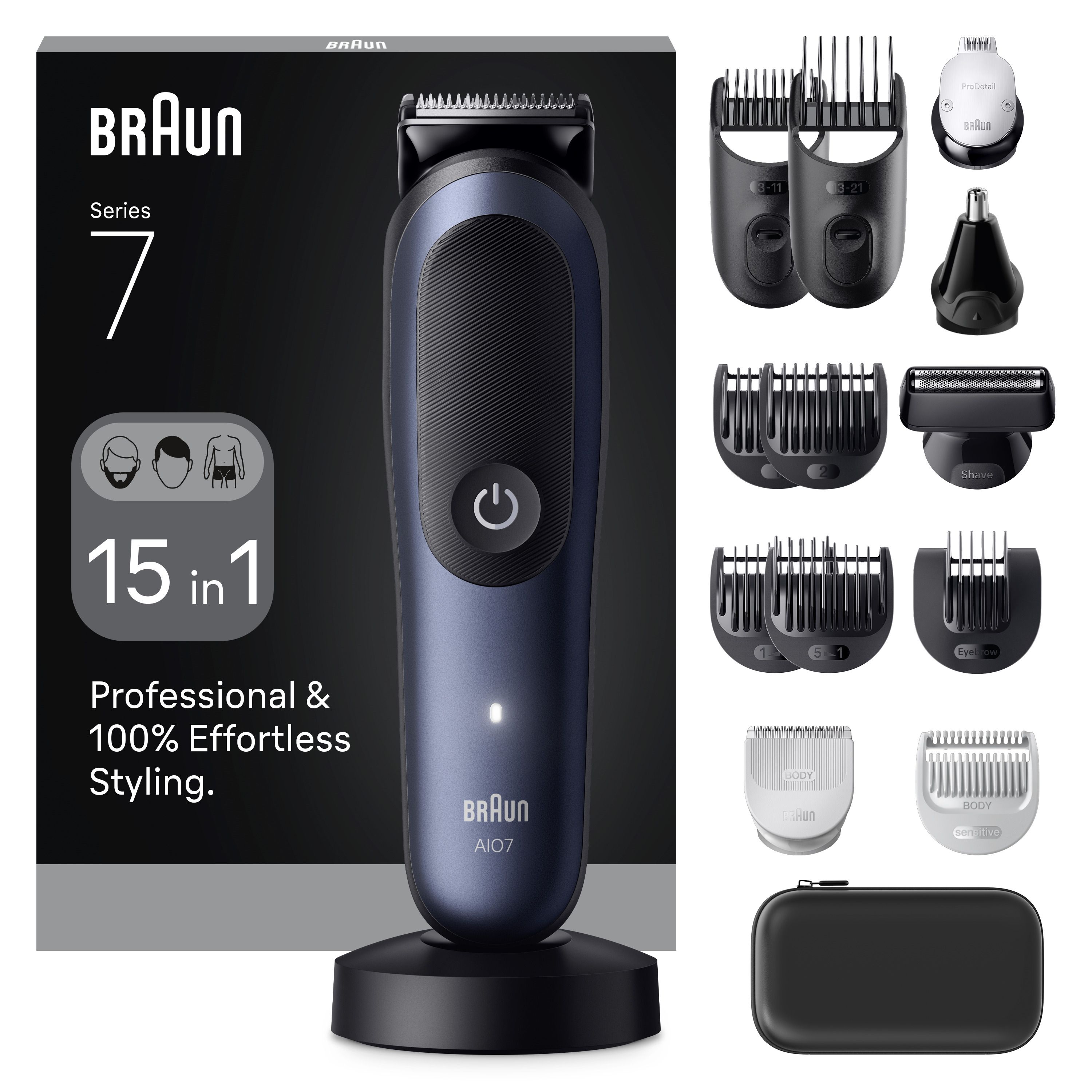 Braun All-In-One Series 7 Scheer-, Knip- en Trimapparaat Donkerblauw