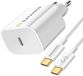 Mayaxess, chargeur secteur 20W + câble USB-C 1m pour Google Pixel 10 / 10 Pro / 10 Pro XL / 10 Pro Fold, blanc