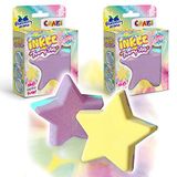 INKEE Foamy Star Set van 2 badbommen voor kinderen in stervorm, blauwe bessengeur, 2 kleuren, super romig