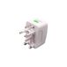 MKC Universele reisadapter, compatibel met UK-stopcontacten, USA, Duitsland, 6 A, 1500 W, ingang 85-250 V, kleur wit