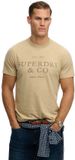 Superdry T-shirt 1954 Company Relax Tee M1012392a 1wy Pumice Stone Beige Marl Mannen Maat - M