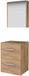 Basic Line Comfort 46 Badkamermeubelset - 50 x 46 cm - Met Grepen - 2 Lades - Wastafelblad - Spiegelkast - Whisky Oak