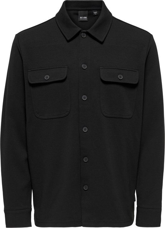 Only & Sons Heren Overhemd ONSNEWKODYL OVERSHIRT regular fit Zwart M Volwassenen