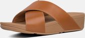 FitFlop Lulu Cross Slide Sandals Leather Dames Sandalen - Light Tan