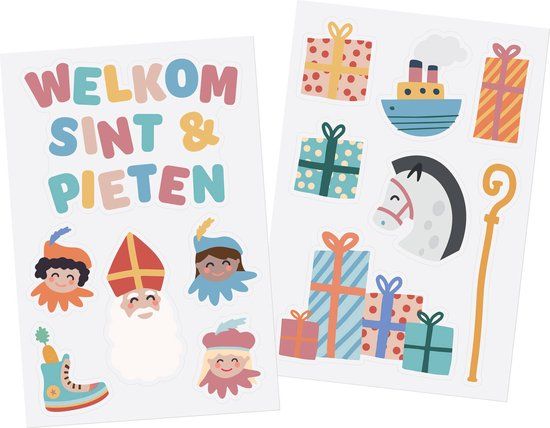 Folat Raamstickers Welkom Sint & Pieten - 13 stuks - Sinterklaas
