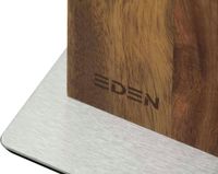 Eden Magnetic Knife Block EQB101 Magnetisch Messenblok, Acaciahout, Stalen Basis, 23 x 25 cm