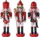 Merkloos / Sans marque Koopman International 6x Kerstboomhangers notenkraker pop/soldaat 12 cm kerstversiering rood/groen
