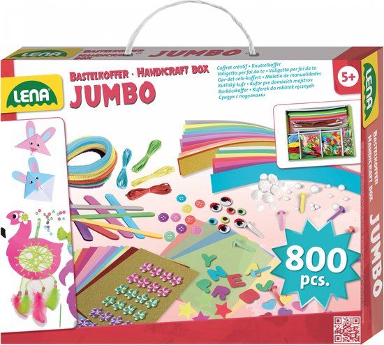 Lena Creatief Knutselkoffer Jumbo Roze - 800 Onderdelen