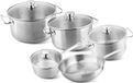 MagicHome Batterie de casseroles Chloe, 9 pièces, Inox