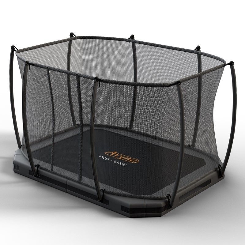 Avyna Pro-Line rechthoekige inground trampoline met veiligheidsnet - luxe - grijs - 2020