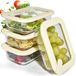 Set de 4 boîtes de conservation en verre avec couvercles 370ml - Ustensiles de cuisine résistants à la température pour le stockage des aliments