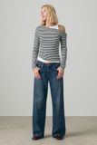 Levi's Clara top met lange mouwen - Femme - S - Gris / Ivie Stripe Anthracite Night