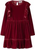 NAME IT Jurk Velours Red Dahlia1