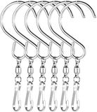 Merkloos 6 stuks Solar Lights Haken Kristal Twisters Haken Hangende Windmolen Haken voor Vogelvoederhuisjes Hangende Haken voor Buiten Windzakken Haken Haak Draaiende Windgongen Bloempot, 9 cm