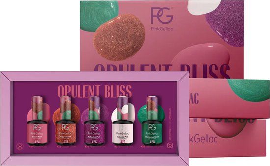 Pink Gellac Opulent Bliss Set Collection Box - Gellak Set van 5 x 15 ml