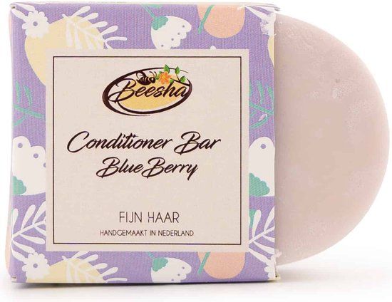 Beesha Conditioner Bar Blueberry - 60g - Alle haartypes - Siliconenvrij - Sulfaatvrij - Parabenenvrij