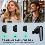 kwmobile 6x cover voor in-ear oortjes geschikt voor Anker Soundcore Liberty 4 Pro - Vervangende oordopjes van siliconen in zwart - 3 maten