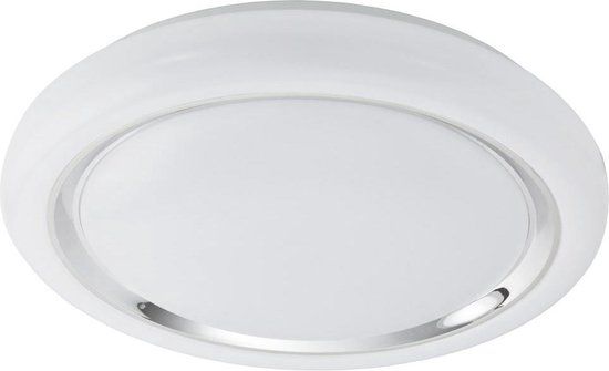 Eglo Capasso Wand/Plafondlamp 1 Lichts Wit, Chroom Ø400mm