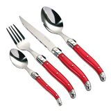 Premier Housewares Zwitsers bestek, 16-delige full tang, rood, roestvrij staal