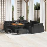Prolenta Maison Exclusive - Tuinset met 13 delen, zwarte polyrotan loungeset
