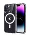ICOVERI Beschermhoes compatibel met iPhone 14 Pro, magnetisch, compatibel met accessoires met draadloos QI-opladen, hybride, transparant
