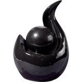 dobar® Design kamerfontein van keramiek inclusief pomp - kleine decoratieve tafelfontein - 16,5 x 14,5 x 23 cm | zwart
