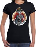 Bellatio Decorations Original gangster skelet Halloween verkleed t-shirt zwart voor dames L