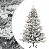 vidaXL Sapin de Noël artificiel avec boule 150 cm 150 LED Blanc chaud PE & PVC