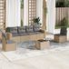 Maison Exclusive - Ensemble de jardin, 7 pièces, avec coussins, beige, en polyrotin