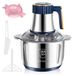 Hachoir à viande électrique 5 litres - Robot de cuisine - Acier inoxydable 304 - Appareil de broyage et de mélange - Coupe-légumes - Appareil pour la préparation d'aliments pour bébé - Bleu