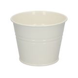 Pot de fleur, zinc, blanc cassé, Ø 14 cm
