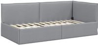 vidaXL Cadre de lit d'angle Tissu Gris Clair 100 x 200 cm