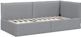 vidaXL Cadre de lit d'angle Tissu Gris Clair 100 x 200 cm