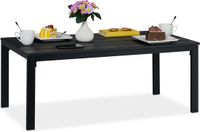 Merkloos Relaxdays Tuintafel rechthoek, houtlook, 39 x 98 x 48 cm, zwart