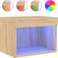 vidaXL Nachtkastje met LED's wandgemonteerd sonoma eikenkleurig