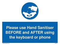 Gebruik Hand Sanitiser voor en na het gebruik van het toetsenbord of de telefoon