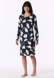Schiesser Chemise de nuit manches longues fleur modal chemise de nuit bleu profond taille 40