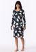 Schiesser Dames Nachthemd Lange Mouw Flower Modal Nachtjapon Deep Sea Blue Maat 40