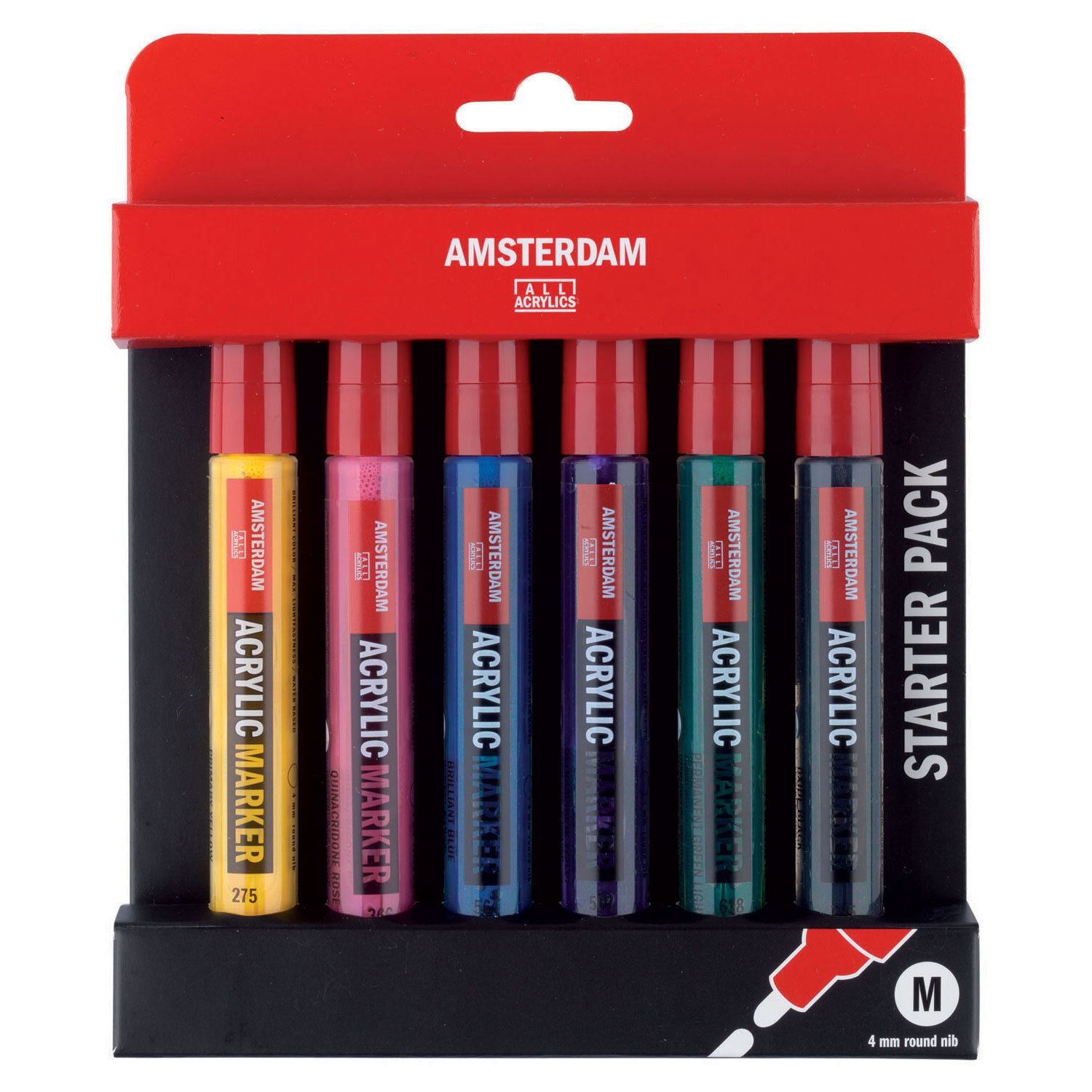 Amsterdam acrylmarker 6 stuks 4mm - basic