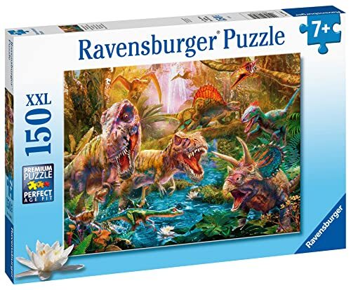 Ravensburger - Puzzel 150 stukjes XXL-De samenkomst van de dinosaurussen kinderen, 400556133482
