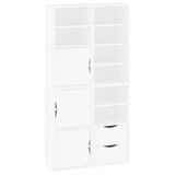 vidaXL Bijzetkastjes, 4 stuks, ODDA, wit, 40x24x79 cm, massief grenenhout