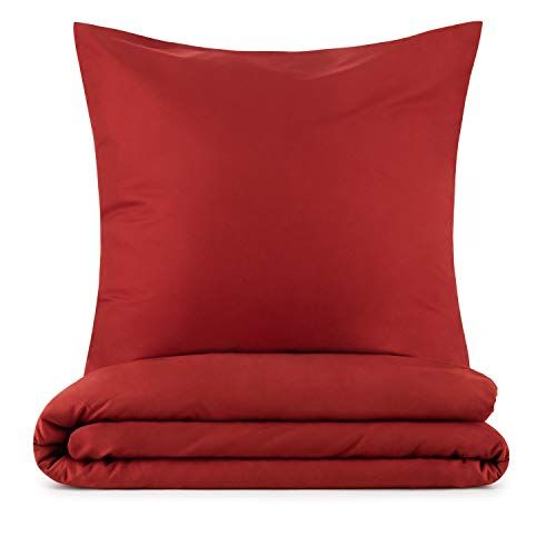 Blumtal beddengoed 140 x 200cm + kussensloop 40 x 80cm - superzachte dekbedovertrekset, 2-delig, Bordeaux Rood