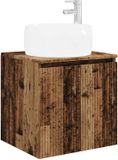 vidaXL Wandgemonteerde wastafelmeubel Oud hout