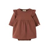 LIL' ATELIER BABY korte jurk met ruches - bruin
