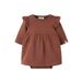 LIL' ATELIER BABY korte jurk met ruches - bruin